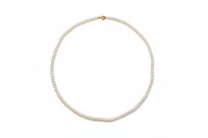 18K Fresh Water Cultured Pearl Necklace with Yellow Gold Clasp 3.8 – 4.1mm Diameter