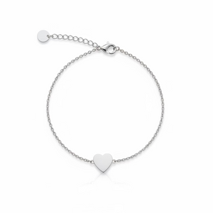 925 Sterling Silver Sterling Silver Minimalist Heart Bracelet