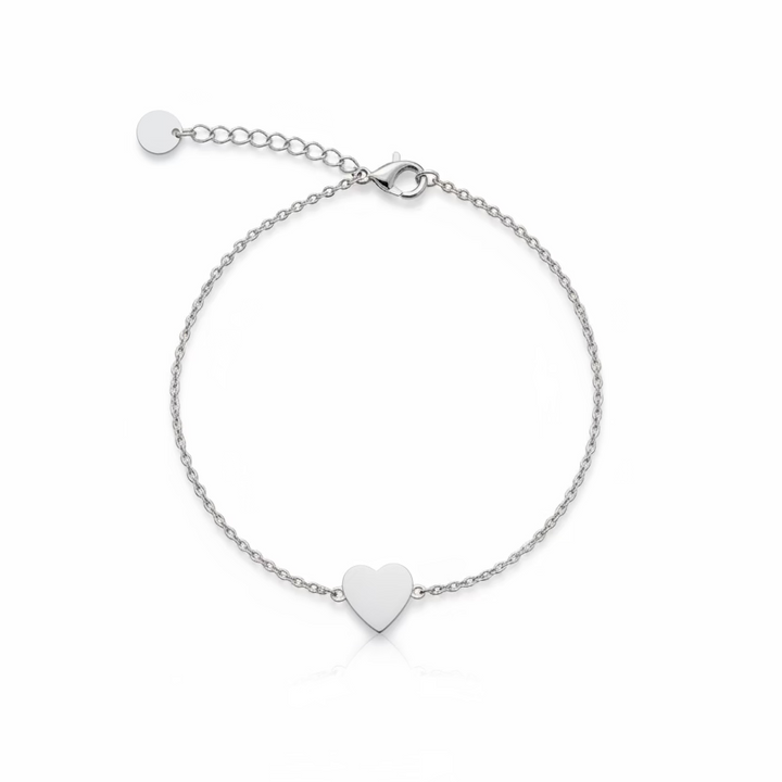 925 Sterling Silver Sterling Silver Minimalist Heart Bracelet