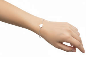 925 Sterling Silver Sterling Silver Minimalist Heart Bracelet