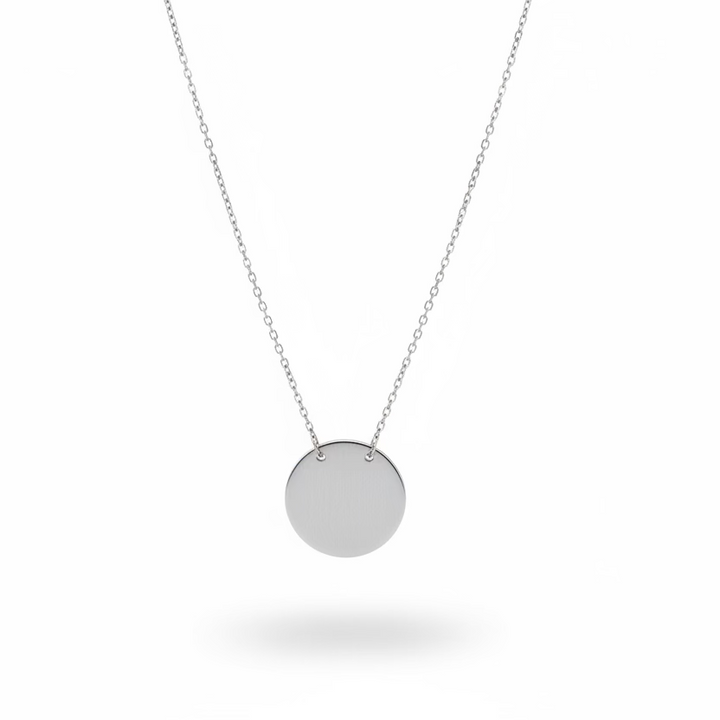 925 Sterling Silver Minimalist Disc Fixed Necklace