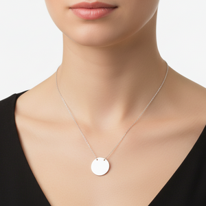 925 Sterling Silver Minimalist Disc Fixed Necklace