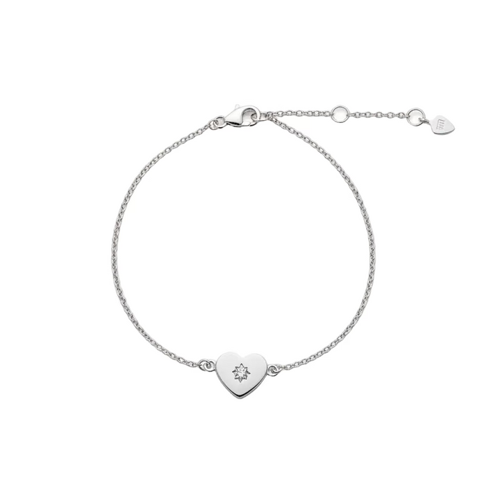 925 Sterling Silver CZ Heart Bracelet