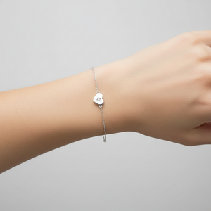 925 Sterling Silver CZ Heart Bracelet