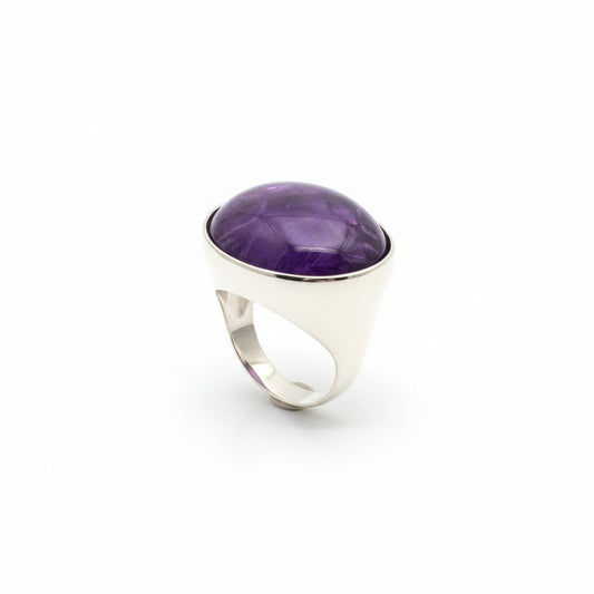 925 Sterling Silver Natural Amethyst Ring