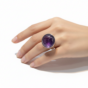 925 Sterling Silver Natural Amethyst Ring