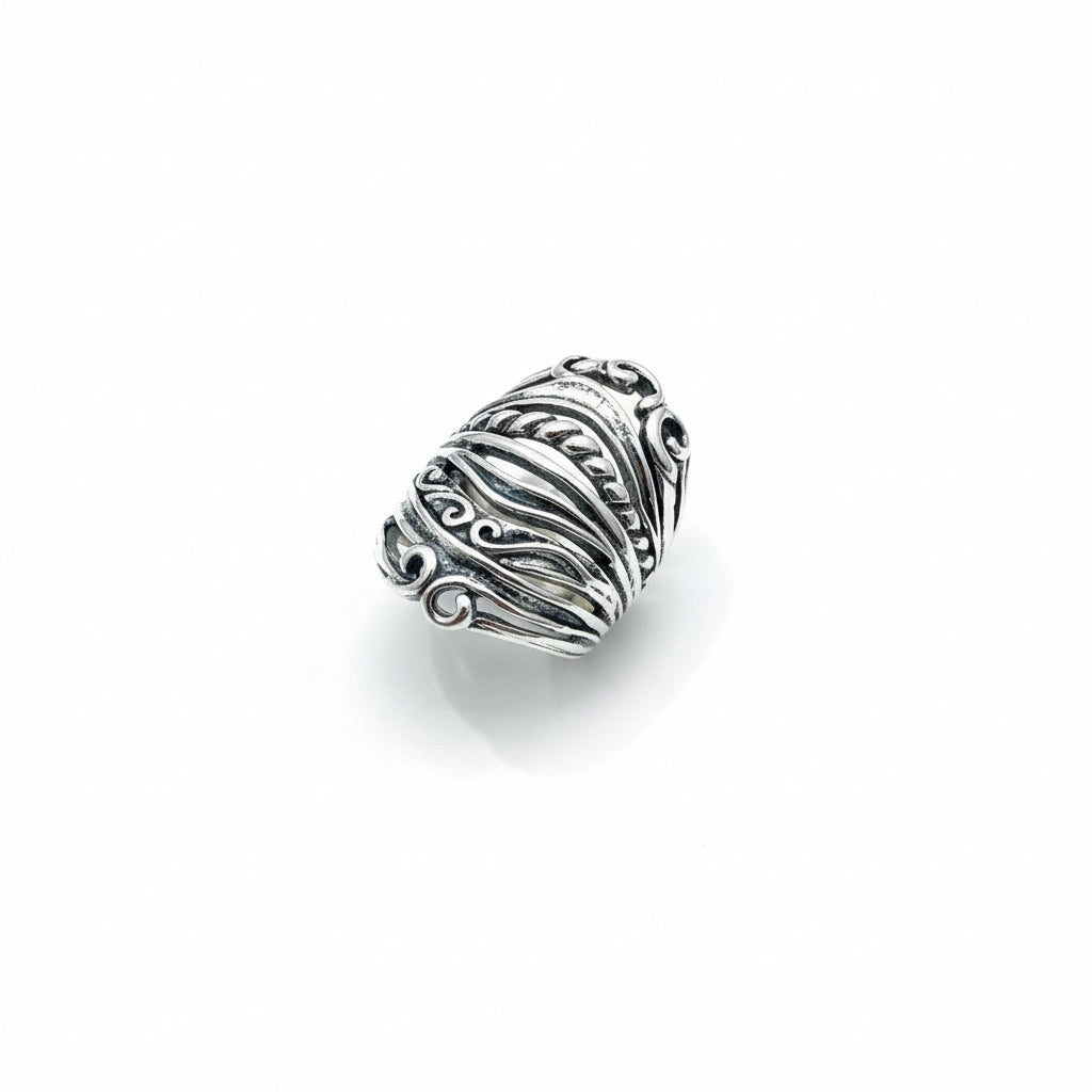 925 Sterling Silver Filigree Scroll Design Ring