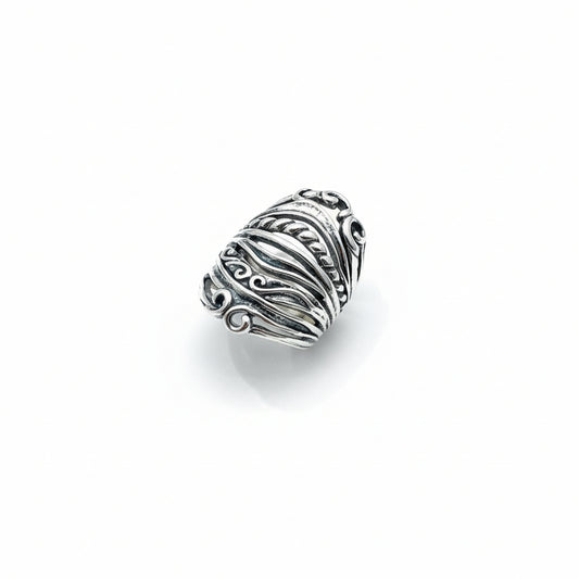925 Sterling Silver Filigree Scroll Design Ring