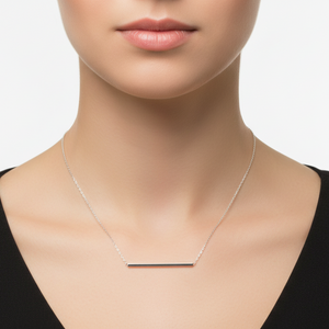 925 Sterling Silver Minimalist Bar Pendant Necklace