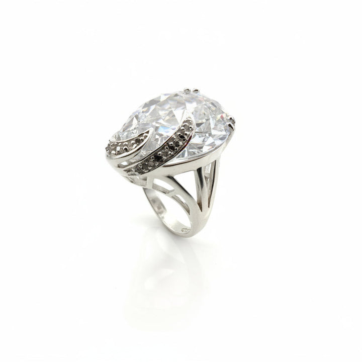 925 Sterling Silver  setting with Pear Shape Swarovski