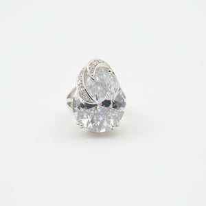 925 Sterling Silver  setting with Pear Shape Swarovski