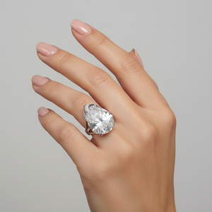 925 Sterling Silver  setting with Pear Shape Swarovski
