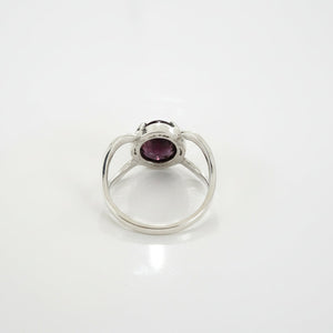 925 Sterling Silver Red Corundum Ring