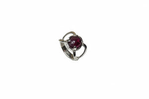 925 Sterling Silver Red Corundum Ring