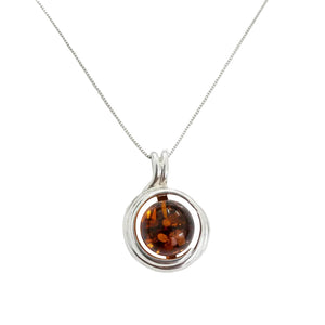 925 Sterling Silver Amber Necklace