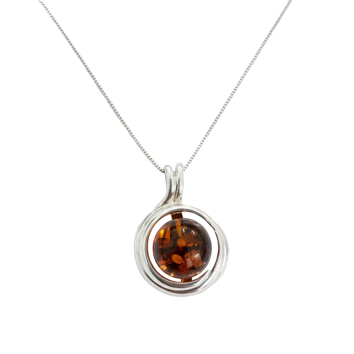 925 Sterling Silver Amber Necklace