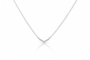 925 Sterling Silver Pavé CZ Chevron Necklace