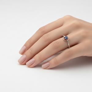 14K White Gold Sapphire Ring, S:0.09ct