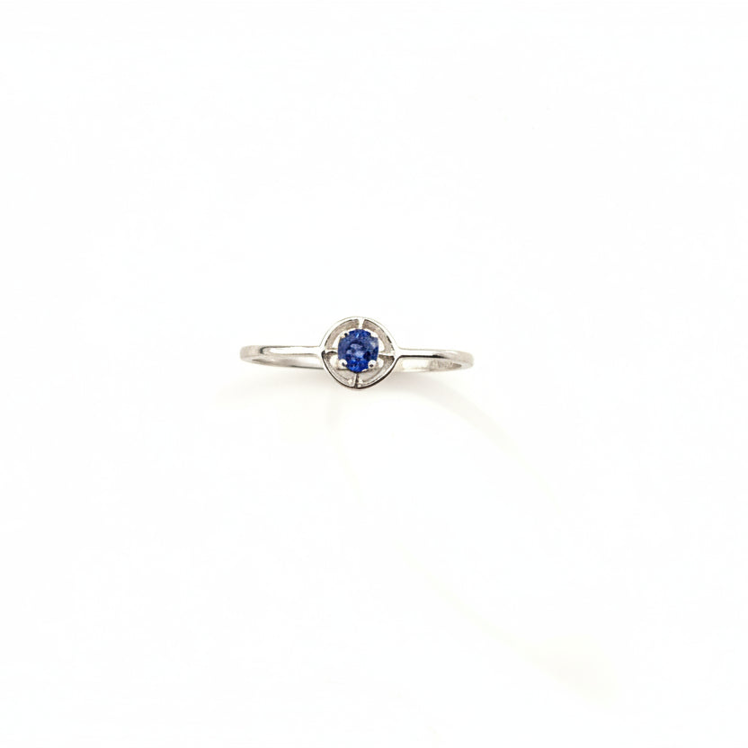 14K White Gold Sapphire Ring, S:0.09ct