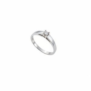 10K White Gold Solitaire Diamond Ring, TDW: 0.045ct, SI H