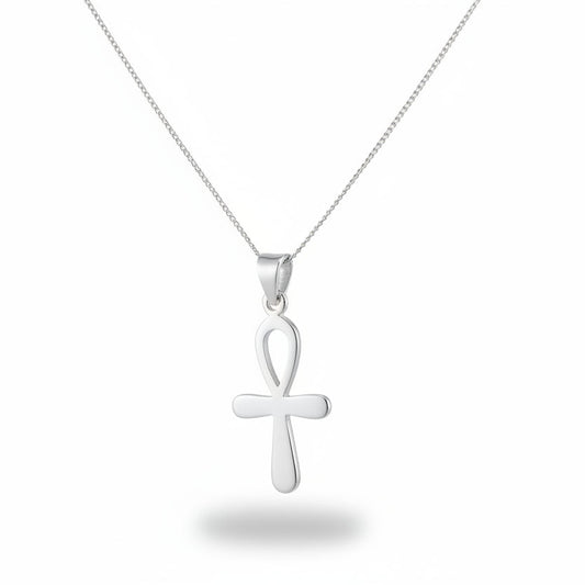 925 Sterling Silver Ankh Cross Necklace