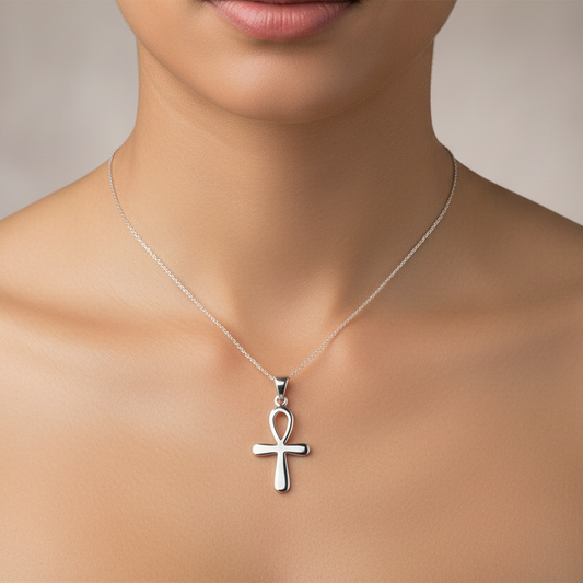 925 Sterling Silver Ankh Cross Necklace