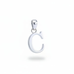 10K White Gold letter "C" Initial Pendant