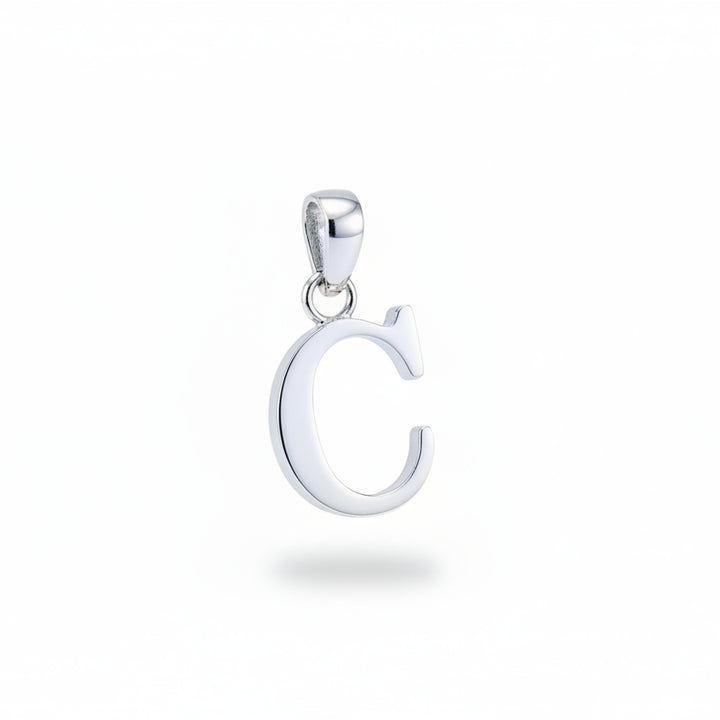 10K White Gold letter "C" Initial Pendant