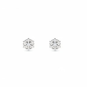 925 Sterling Silver Snowflake Shaped Stud Earrings