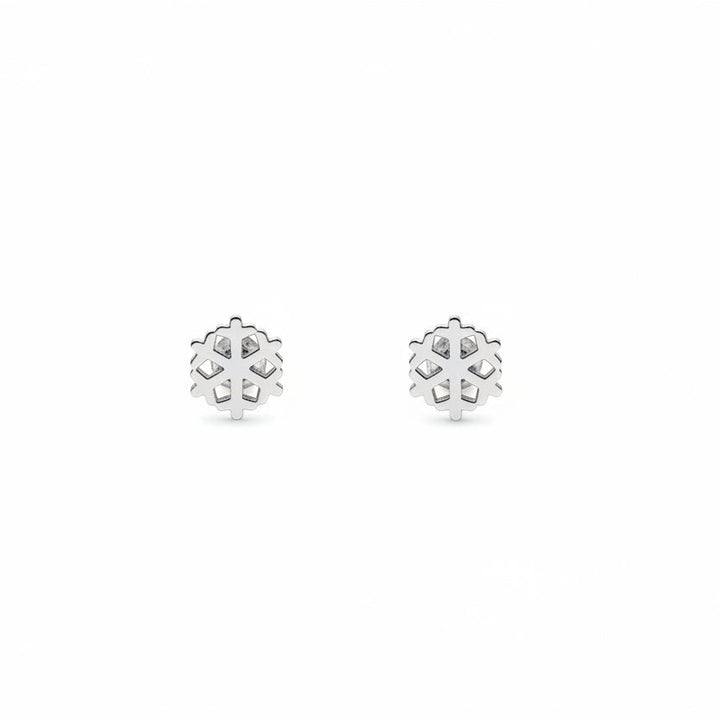 925 Sterling Silver Snowflake Shaped Stud Earrings