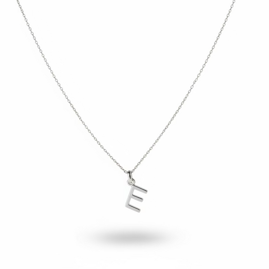 925 Sterling Silver Initial “E” Pendant Necklace