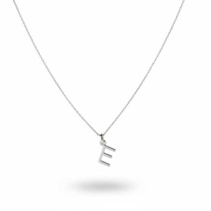 925 Sterling Silver Initial “E” Pendant Necklace