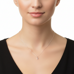 925 Sterling Silver Initial “E” Pendant Necklace