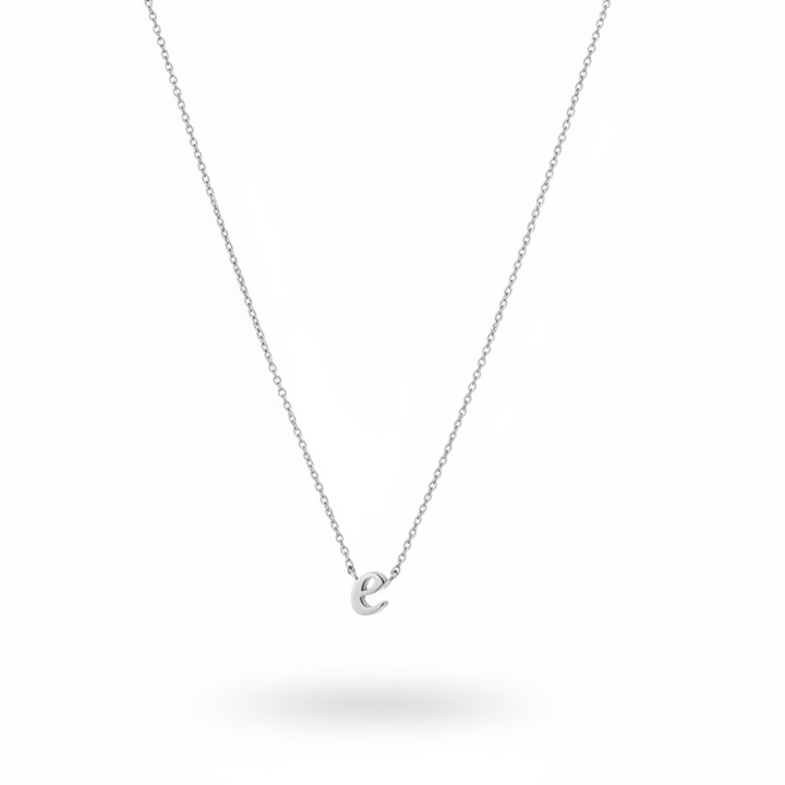 925 Sterling Silver Initial “e” Pendant Station Necklace