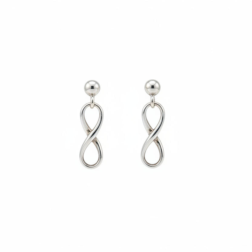 925 Sterling Silver Infinity Drop Earrings