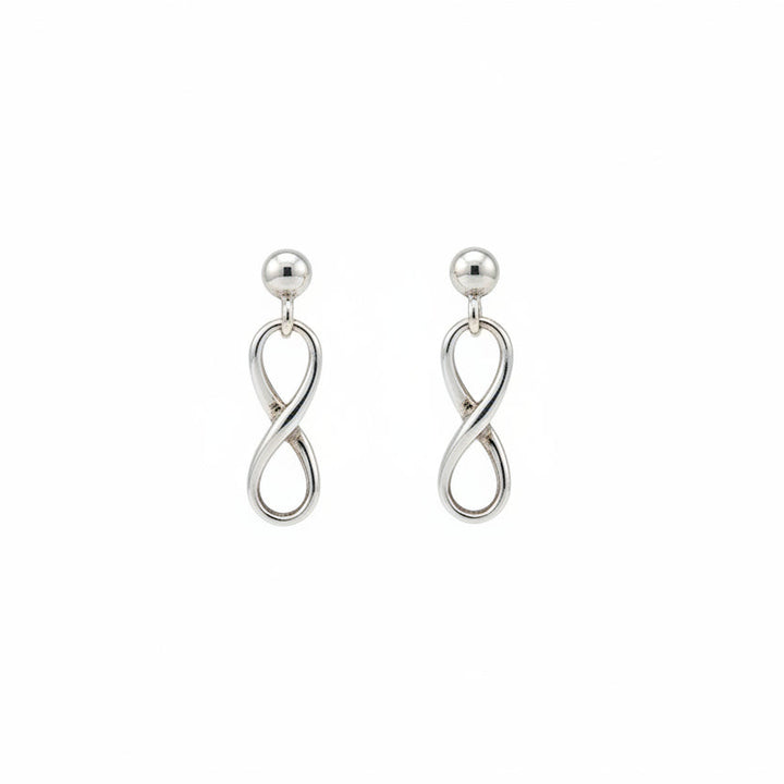 925 Sterling Silver Infinity Drop Earrings