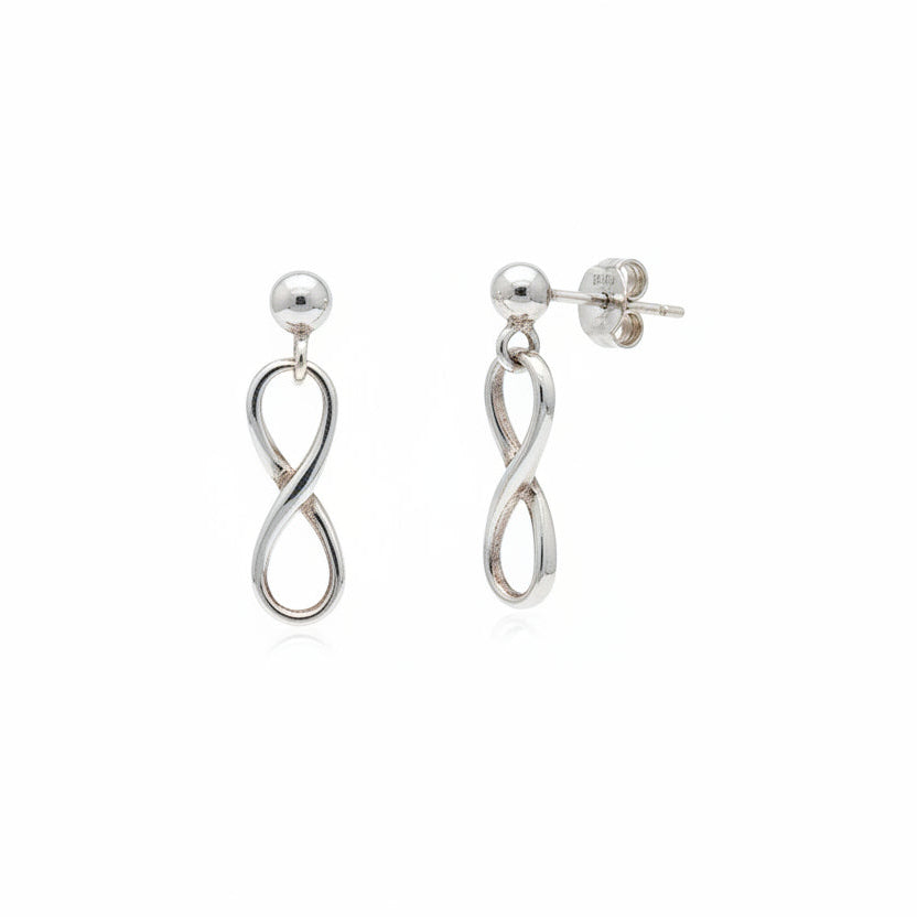 925 Sterling Silver Infinity Drop Earrings