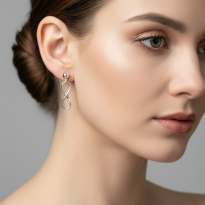 925 Sterling Silver Infinity Drop Earrings