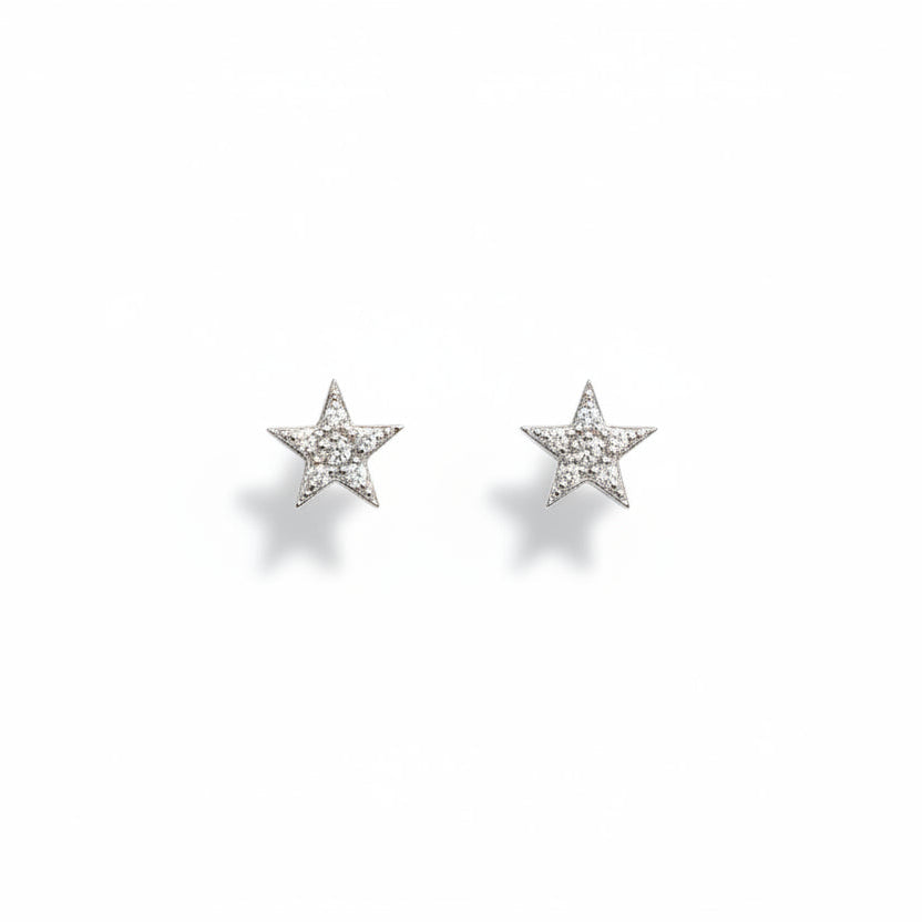 925 Sterling Silver Star Shaped Stud Earrings