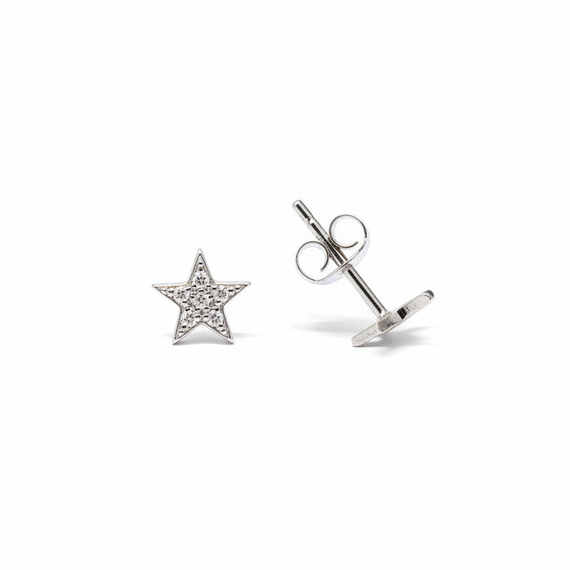 925 Sterling Silver Star Shaped Stud Earrings