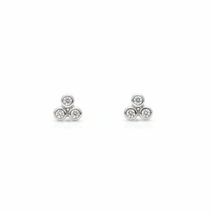 925 Sterling Silver Round CZ Stud Earrings