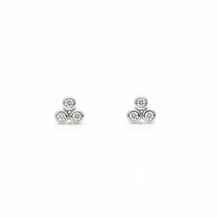925 Sterling Silver Round CZ Stud Earrings