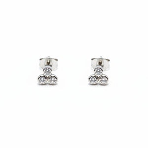 925 Sterling Silver Round CZ Stud Earrings