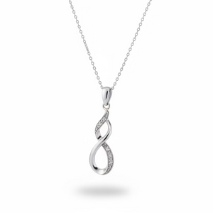 925 Sterling Silver Diamond Accent Twisted Infinity Pendant