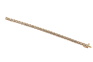 925 Sterling Silver Gold Plated Wave CZ Tennis Bracelet