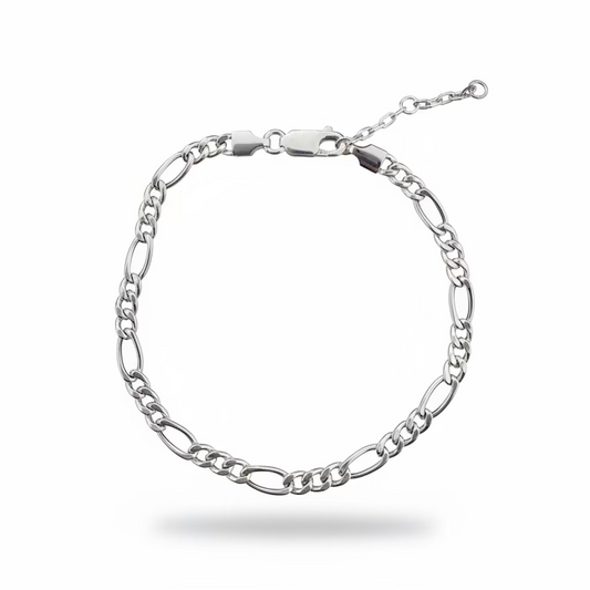 925 Sterling Silver Figaro Chain Bracelet