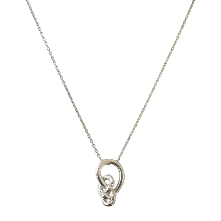 925 Sterling Silver Bow-line Knots with CZ Pendant Necklace