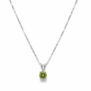 925 Sterling Silver Green CZ Pendant Necklace