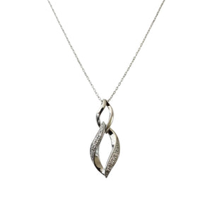 925 Sterling Silver Twist Link Pendant Necklace