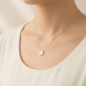 925 Sterling Silver Four-leaf Clover Pendant Necklace